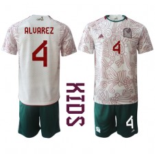 Mexico Edson Alvarez #4 Bortedraktsett Barn VM 2022 Kortermet (+ korte bukser)